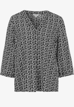 V-udskåret, vævet bluse | Cellbes