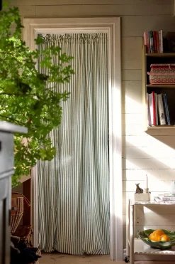 Vævede, stribede panelgardiner 2-pack
