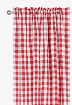 Vævede, ternede panelgardiner 2-pack