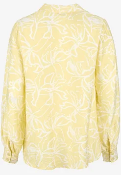 Vævet bluse med brede ærmer