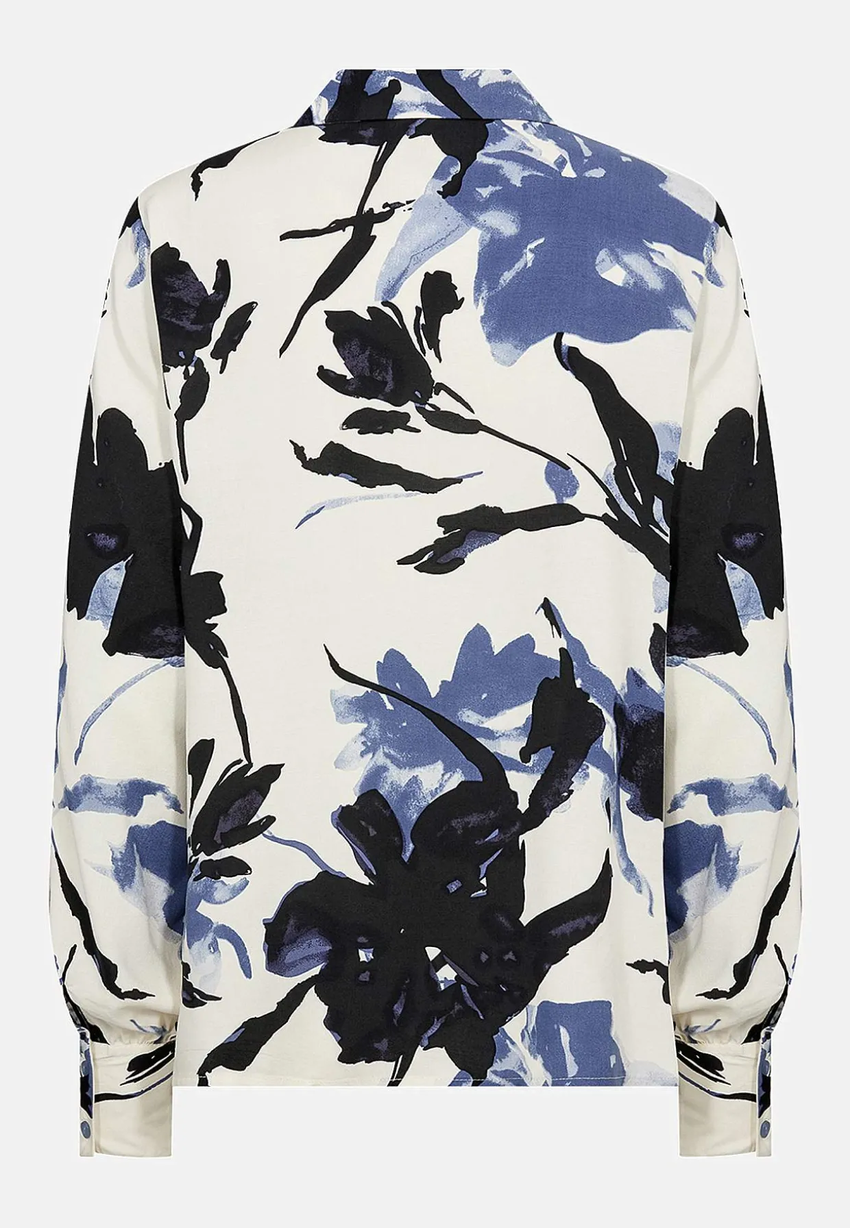 Vævet bluse med printet blomstermønster