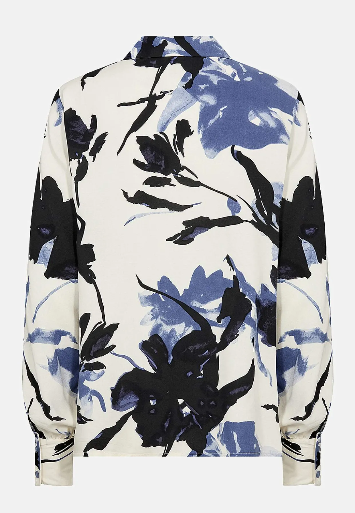 Vævet bluse med printet blomstermønster