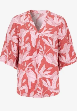 Vævet bluse med pufærme