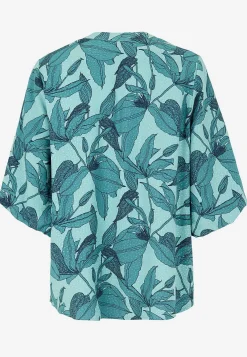 Vævet bluse med pufærme