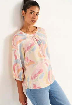 Vævet bluse med struktur