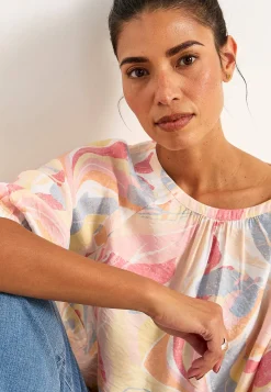 Vævet bluse med struktur