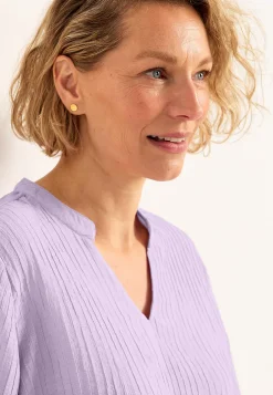 Vævet bluse med struktur