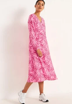 Vævet kjole med knapper