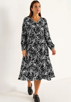 Vævet kjole med knapper