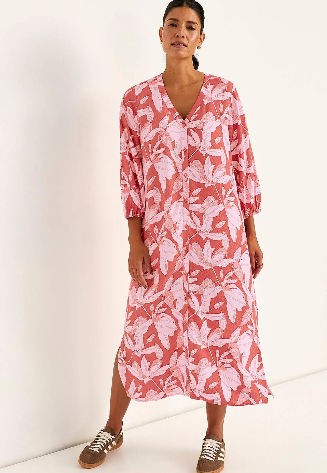 Vævet kjole med lommer