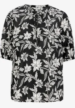 Vævet, mønstret bluse