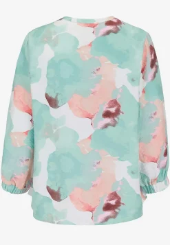 Vævet, mønstret bluse med knapper | Cellbes