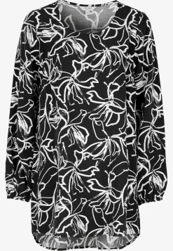 Vævet, mønstret tunikatop