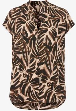 Vævet, mønstret viskosebluse