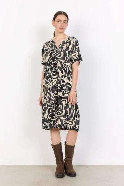 Vævet, mønstret viskosekjole | Cellbes