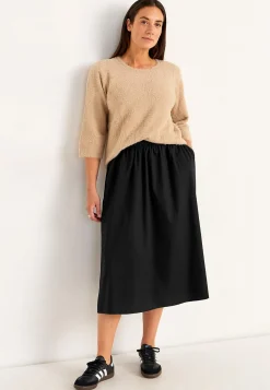 Vævet poplinkjole med lommer