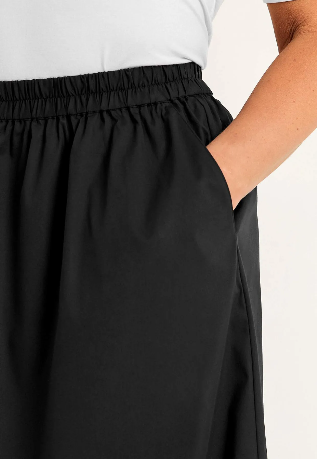 Vævet poplinkjole med lommer