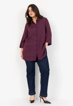 Vævet, stribet skjorte