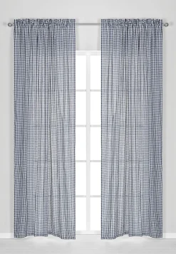 Vævet, ternet panelgardiner 2-pack | Cellbes