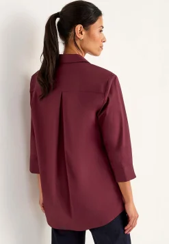 Vævet tunika i poplin