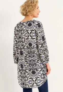 Vævet tunika med 3/4 ærmer