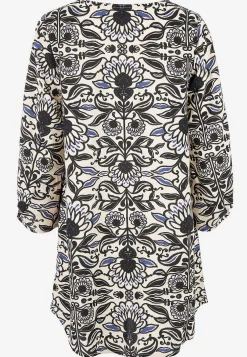 Vævet tunika med 3/4 ærmer