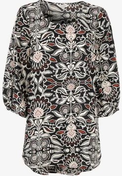 Vævet tunika med 3/4 ærmer