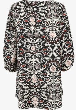 Vævet tunika med 3/4 ærmer