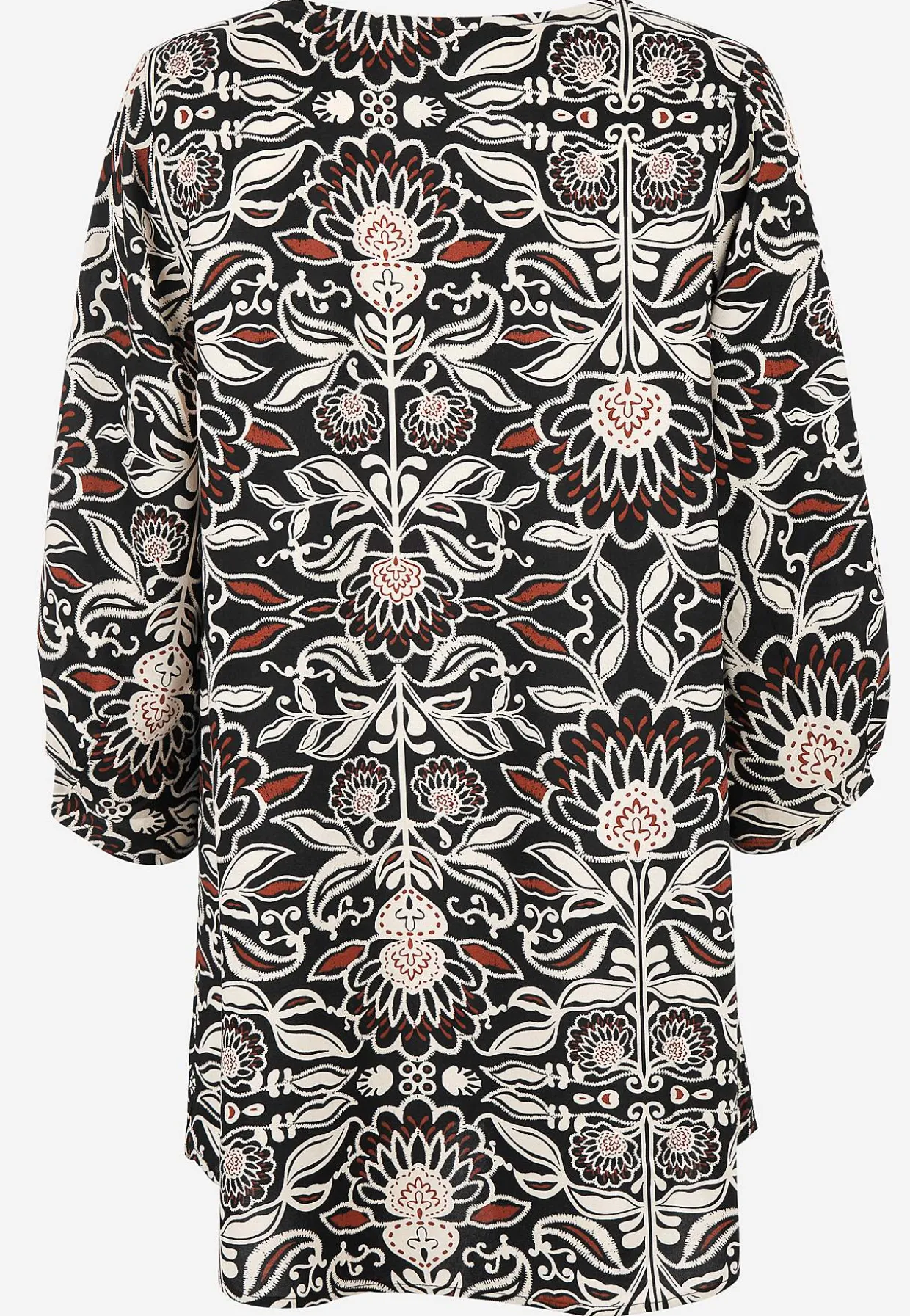 Vævet tunika med 3/4 ærmer