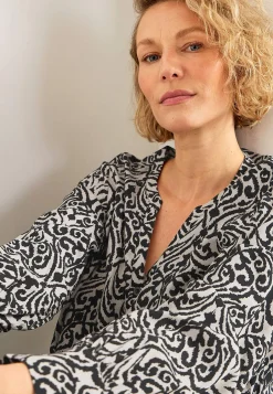 Vævet tunika med knapper