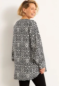 Vævet tunika med knapper