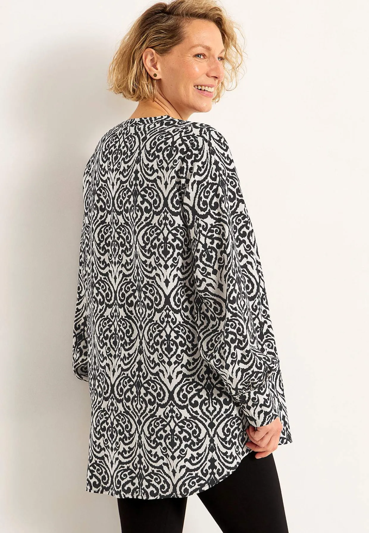 Vævet tunika med knapper