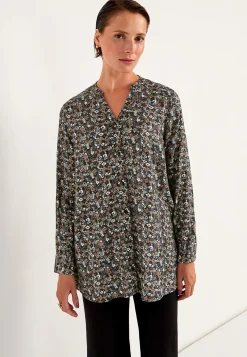 Vævet tunika med knapper