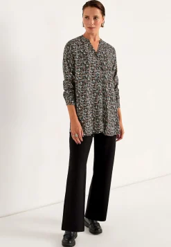 Vævet tunika med knapper