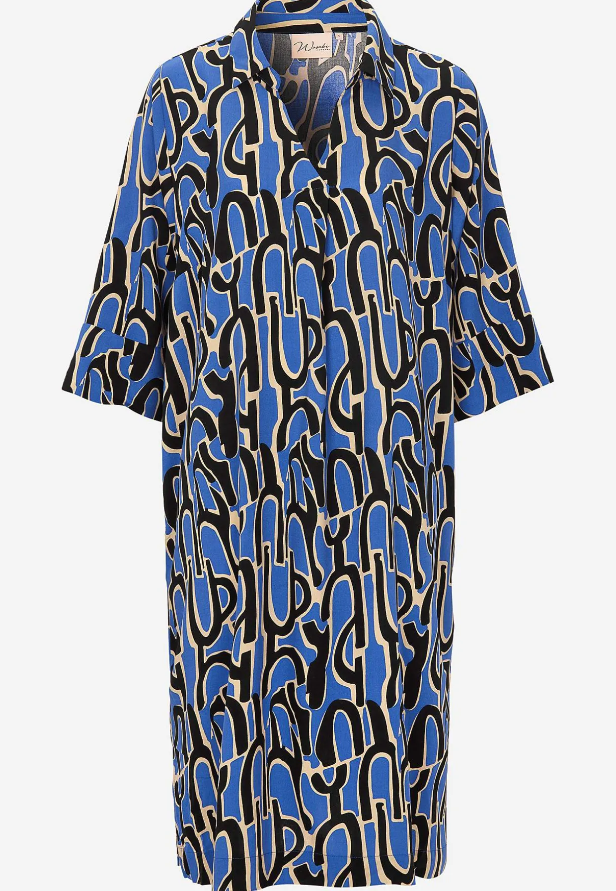 Vævet viskosekjole med lommer